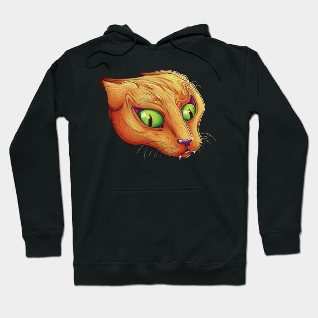 Cat with Funny Face Hoodie by NevermindOnArt